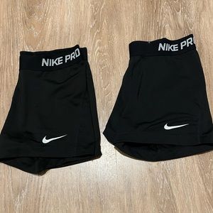 TWO NIKE Pro Spandex Shorts